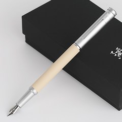 홍디안 만년필 포레스트 선물용 이니셜 고급 명품 교수님 여자 선물 입문용 펜, 화이트, EF