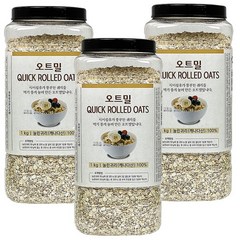 식이섬유가 풍부한 귀리를 먹기좋게 눌러 만든 오트밀 1kg (눌린귀리), 3개