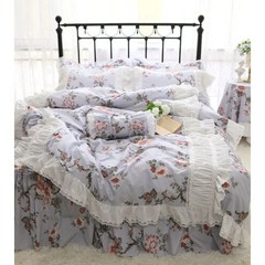 꽃무늬 침구세트 순면 프릴 이불커버 프랑스 빈티지 침대스커트