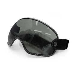 GLOVEO 클래식 헬멧 고글 레트로 버블 쉴드 소형, 블랙