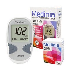 메디니아 혈당측정기 혈당계+시험지50매 세트, 단품