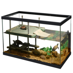 반수생 거북이 유리 수조 투명 대형 수족관 풀세트 집, 50cm 패키지 A(하단 배수)