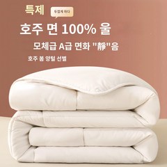 호주산 양털 양모 이불 I00% 순면 천연 항균 경량 따뜻한 양털이불 물세탁 전용 수입 양모 이불 100% 호주 뉴질랜드 A급 양털 천연 항균 경량 코랄파우더 봄가을용, 180x220cm 6파운드 봄 가을 이불 100% 호, 하얀색