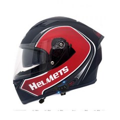 요타치 블루투스 헬멧 시스템 풀페이스 오토바이헬멧 경량 일체형 바이크 하이바 3XL, 39_클래식 레드 일체형+투명쉴드+3종세트포함