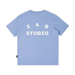 야구 반티 IAB Studio 100 코튼 부티크 커플 스트리트 반팔 티셔츠 통기성 및 편안함, 23.bluewhite letters - L