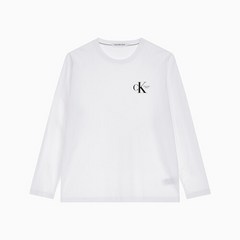 [AK PLAZA] [캘빈클라인] 남녀공용 베이직 로고 긴팔 티셔츠 (J400348-YAF)