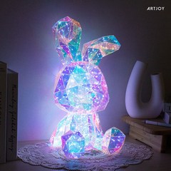 아트조이 LED 홀로그램 무드등 프리즘 래빗 화이트데이 생일선물 토끼, 토끼 무드등