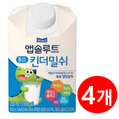 앱솔루트 킨더밀쉬 200ml, 우유맛, 4개