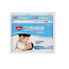 하기스 크린베베 순면감촉 일자형 기저귀 아동공용 대형 4단계(10~14 kg), 216매, 4단계