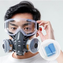 HGG 방독면 방진 마스크 화재용 가스 방연 화생방 산업용 작업 마스크 호흡용 보호구, A(방독면세트), 1개