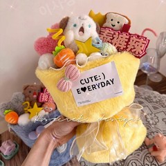 귀여운 뽀로로 잔망루피 캐릭터 꽃다발 인형 축하 생일 선물, 루피꽃다발