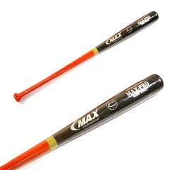 MAX 맥스 2000 나무배트 오렌지(손잡이)+검 야구배트, 33인치