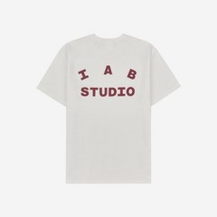 아이앱 스튜디오 티셔츠 화이트 버건디 IAB Studio T-Shirt White Burgundy