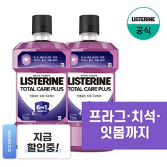 리스테린 토탈케어 플러스 구강청결제, 750ml, 2개