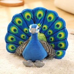 [해외직구] 공작새 인형 2종 30cm 화려한 자바 인도공작 peacock, 1번