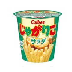 brand 카루비 자가리코 사라다 일본 감자 과자 스낵, 58g, 12개