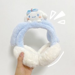 Sanrio-마이 멜로디 플러시 인형 귀 따뜻한 시나모롤 만화 겨울 귀마개 부드러운 봉제 머리띠 귀마개 장난감 어린이 선물, opp bag, 02 Cinnamoroll