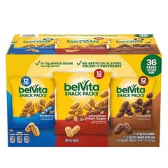 [미국직배송]벨비타 브랙퍼스트 비스킷 스낵팩 버라이어티팩 belVita Bites Breakfast Biscuits 36개, 28g