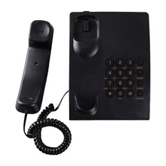 KX 670 음소거 일시 정지 및 방사형 벽 마운트가있는 유선 전화 전화 전화, 검은색