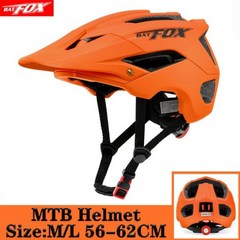 BATFOX MTB 헬멧 사이클링 자전거 헬멧 남성용 초경량 casco ciclismo 남성용 사이클링 헬멧 casque velo Mountain bike 헬멧, L56-62CM, 5002-오렌지