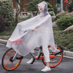 남성 여성 사이클링 자전거 비옷 비 케이프 판초 후드 방풍 비옷 이동성 스쿠터 커버