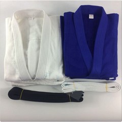 전문 선수용 유도복 연습용 유도용품 훈련 도복 무도복 파이터 슬러브 패턴 면 흰색 파란색