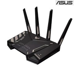 에이수스 ASUS 게이밍 무선 공유기 풀 기가비트 4코너 2.5GHz 와이파이6 PC&콘솔 게임 가속 TUF-AX4200Q PRO, 1개