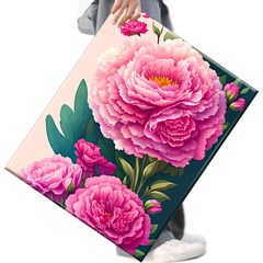 FASEN 액자 보석십자수 캔버스형 DIY 키트 40 x 50 cm, FAN127.모란꽃, 1세트