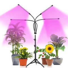 비상 식물등 성장등 생장등 재배등 쑥쑥이 다육이 난초 LED조명, 4헤드 삼각대(보라색)+충전기, 1개