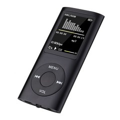 MP3 USB 충전식 녹음 그림 탐색 다국어 금속 내장 마이크 영화 감상 미니 휴대용 MP4 플레이어, 검은색, 하나