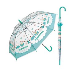 초등학생 어린이 투명 비닐 장우산 포차코 파스텔