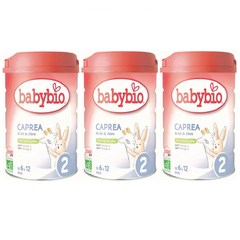 프랑스 Babybio 베이비비오 2단계 산양 카프레아 분유 베이비 포뮬라 파우더 800g 3팩, 3개