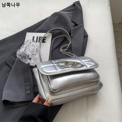 대용량 가방 여 2023 패션 코디 체인 숄더 겸 크로스백 올 유행 텍스처 스퀘어백