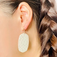 에스닉 원석 격자무늬 팬던트 여성 티어 드롭 귀걸이 H020