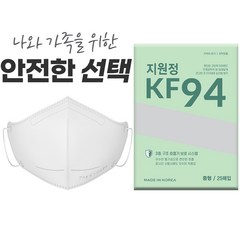 지원정 새부리형 마스크 중형 KF94, 25매입, 4개, 화이트