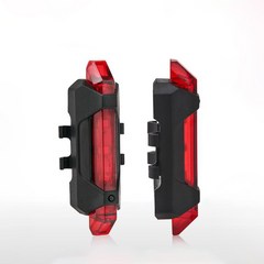 USB 충전식 자전거 LED 후미등 라이트 생활방수, 레드, 1개