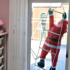 [국내 출고 배송] 크리스마스 트리 장식 인테리어 데코 꾸미기 소품 사다리 로프 산타 인형, 사다리 산타 50CM