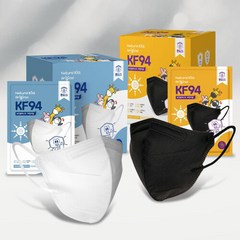 내추럴키스 찐마스크 KF94 새부리형 마스크 소형 화이트 블랙 50매