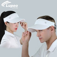 루페오 남녀공용 밴드 썬 바이저 썬캡 골프 테니스 썬캡 모자 챙넓은 자외선 차단 썬캡 모자, 화이트