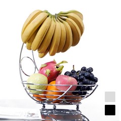 과일바구니 바나나걸이 과일 거치대 주방용 보관대, 블랙, 1개