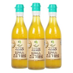 장수텃밭 덜볶아 더 건강하고 깔끔한 덜볶은참기름(생참기름) 350ml 3병