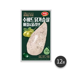 하림 수비드닭가슴살바질올리브 100g 12봉, 12개