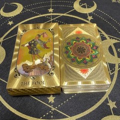 운세 12x7cm 골드 타로 카드 초보자를위한 빅 사이즈 마녀 용품 가이드 북 Catan 보드 게임 클래식, b199, B199