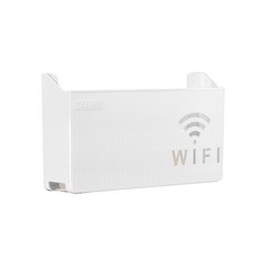 벽 장착 Wi -Fi 라우터 스토리지 박스 케이블 전원 플러스 와이어 브래킷 주최자, 하얀색, 1개
