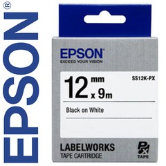 *정품* [ EPSON ] 라벨테이프, SS12K(백색바탕/검정글씨/폭12mm), 1개