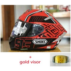 바이크 헬멧 오토바이 스쿠터 반모 풀 오픈 SHOEI X 14 페이스 R1 60 주년 기념 쇼에이, 36.gold visor - S