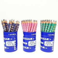 리라 그루브 점보 연필 B심 12자루 초등학생 삼각교정연필, 핑크 그루브 점보