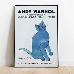 앤디워홀 팝아트 포스터 고양이그림 인테리어 거실그림액자 벽꾸미기, 골드