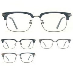WD5253 명품 수제 뿔테 남녀 공용 안경테 초고도근시 하금테 투명 다초점렌즈