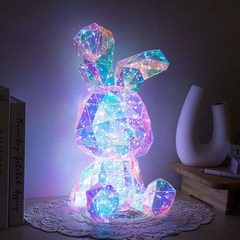 아트조이 LED 홀로그램 무드등 프리즘 래빗 화이트데이 생일선물 토끼, 토끼 무드등